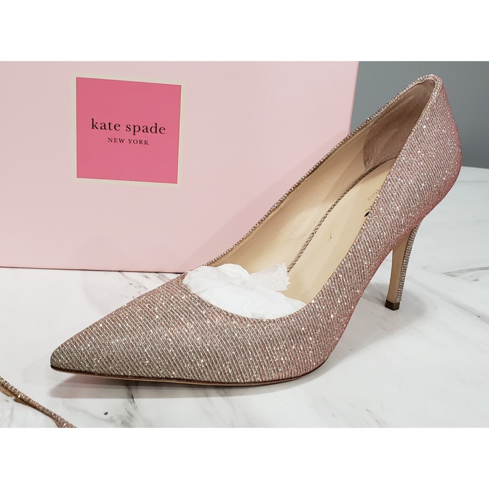 VERY CLEAN SIZE 10 Kate spade Vivian Rose Gold Pink Heels Pumps champagne